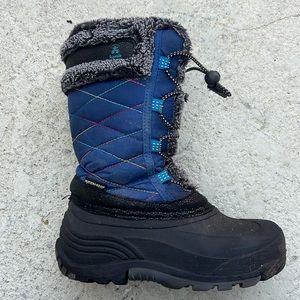 Kamik Boy Winter Snow Boots Big Kid Youth Size 2 Blue and Black